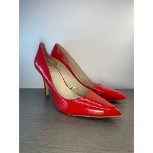Nine West women's red patent leather heels, size 9